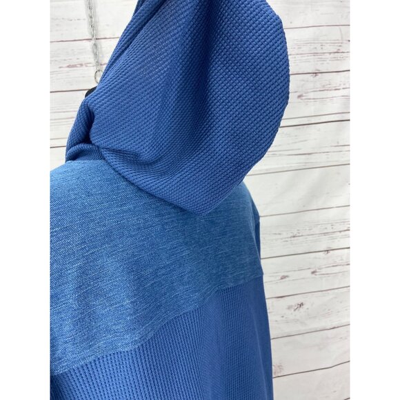 DG2 Diane Gilman Stretch Twill‎ Knit Denim Jacket Hoodie MIDTONE Size XL - Picture 9 of 11